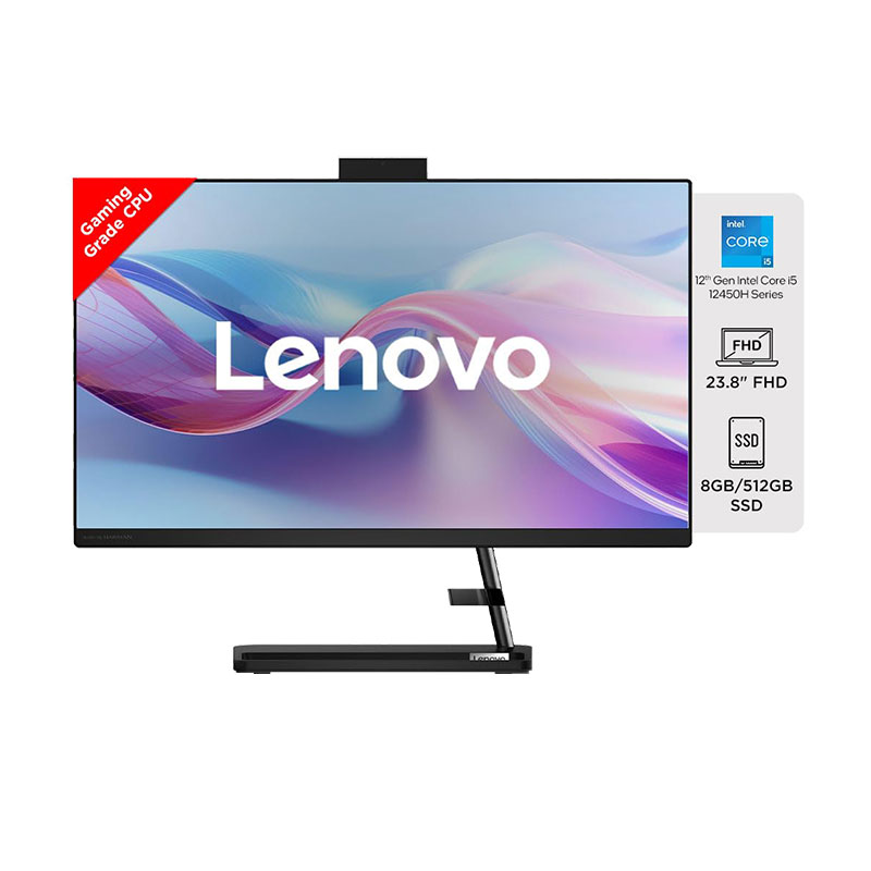 Picture of Lenovo IdeaCentre AIO 3 - 12th Gen Intel i5 23.8" (60.45) F0GH00MHIN FHD WVA 3-Side Edgeless All-in-One Desktop with Alexa Built-in (8GB/ 512GB SSD/ Windows 11 Home/ MS Office 2021/ IR Camera/ Wireless Keyboard & Mouse)